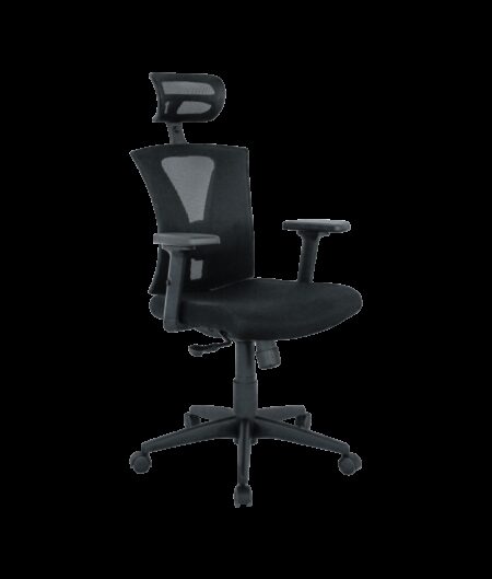 Sillón de oficina BRASILIA, ergonómico, syncro, malla negra, asiento tejido negro