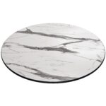 Tablero de mesa COMPACTO, 12 mm. de espesor, Mármol Ayfon 5657, Tavilo, 69 cms de diámetro