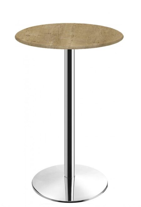Mesa alta BENAMARA, acero inoxidable, base de 110 cms y tapa 60 cms. Color a elegir, Tableros de 60 cms: WER-WOODART, AVALON PINE 4729