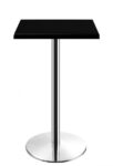 Mesa alta BENAMARA, acero inoxidable, base de 110 cms y tapa 60x60 cms. Color a elegir, Tableros de 60x60 cms: WER-UNIART, NEGRO 3190