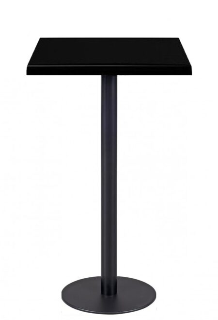 Mesa alta BOMBAY, negra, base de 110 cms y tapa de 70x70 cms. Color a elegir, Tableros de 70x70 cms: WER-UNIART, NEGRO 3190