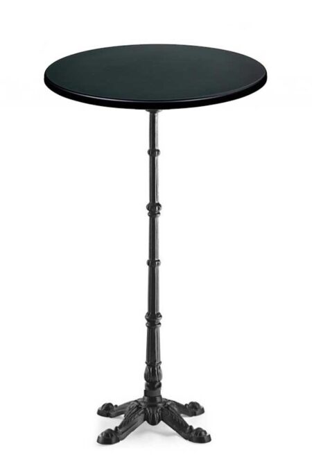 Mesa alta BRISTOL, fundición, 4 pies, negra, tapa 60 cms. Color a elegir, Tableros de 60 cms: WER-UNIART, NEGRO 3190