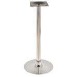 Mesa alta CRISS, base de 110 cms y tapa de 60 cms. Colores a elegir, Tableros de 60 cms: WERZALIT SM - HAYA 19, Bases CRISS, altura 110 cms: Cromada
