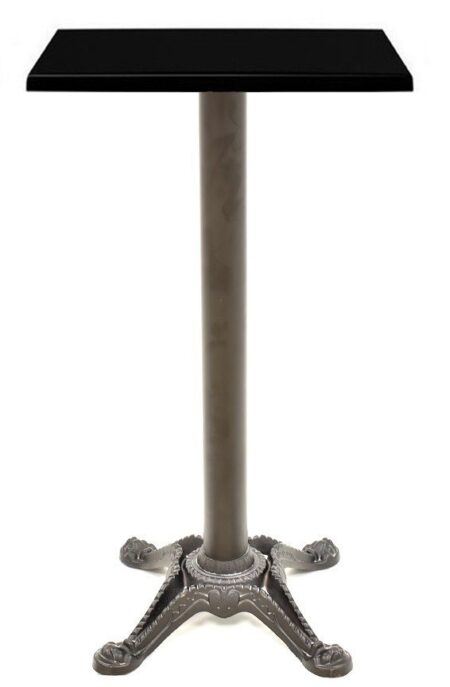 Mesa alta RODANO, negra, base 110 cms y tapa de 60x60 cms. Color a elegir, Tableros de 60x60 cms: WER-UNIART, NEGRO 3190