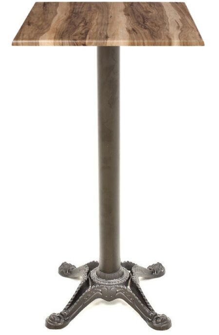 Mesa alta RODANO, negra, base 110 cms y tapa de 70x70 cms. Color a elegir, Tableros de 70x70 cms: WER-WOODART, INDIAN SHESMAN 4525