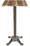 Mesa alta RODANO, negra, base 110 cms y tapa de 70x70 cms. Color a elegir, Tableros de 70x70 cms: WER-WOODART, INDIAN SHESMAN 4525