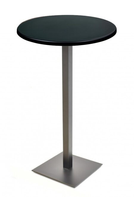 Mesa alta TROCADERO, negra, base de 110 cms y tapa de 60 cms. Color a elegir, Tableros de 60 cms: WER-UNIART, NEGRO 3190