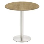 Mesa BENAGIL, acero inoxidable, base de 72 cms y tapa 60 cms. Color a elegir, Tableros de 60 cms: WER-WOODART, AVALON PINE 4729