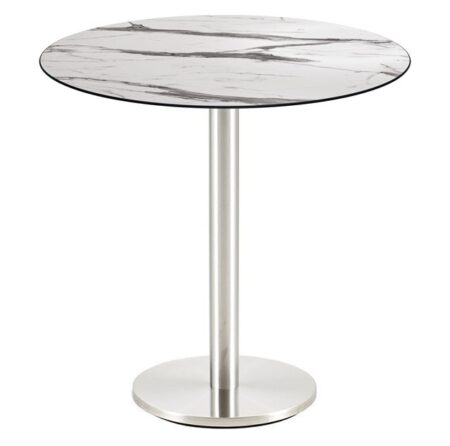 Mesa BENAGIL, acero inoxidable, base de 72 cms y tapa 70 cms. Color a elegir, Tableros de 70 cms: COMPACTO, MÁRMOL AFYON 5657, TAVILO (69 cms)