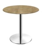 Mesa BENAMARA, acero inoxidable, base de 72 cms y tapa 60 cms. Color a elegir, Tableros de 60 cms: WER-WOODART, AVALON PINE 4729