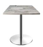 Mesa BENAMARA, acero inoxidable, base de 72 cms y tapa 60x60 cms. Color a elegir, Tableros de 60x60 cms: WER-FANTASY, WHITE BLOCK 7537