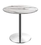 Mesa BENAMARA, acero inoxidable, base de 72 cms y tapa 70 cms. Color a elegir, Tableros de 70 cms: COMPACTO, MÁRMOL AFYON 5657, TAVILO (69 cms)