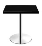 Mesa BENAMARA, acero inoxidable, base de 72 cms y tapa 70x70 cms. Color a elegir, Tableros de 70x70 cms: COMPACTO, NEGRO 3190, TAVILO (69x69 cms)