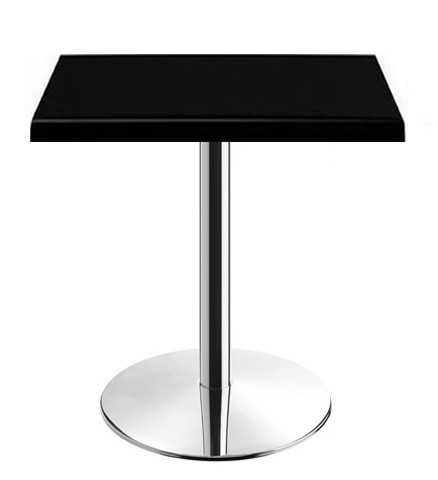Mesa BENAMARA, acero inoxidable, base de 72 cms y tapa 70x70 cms. Color a elegir, Tableros de 70x70 cms: WER-UNIART, NEGRO 3190