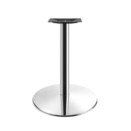 Mesa BENAMARA, acero inoxidable, base de 72 cms y tapa 70x70 cms. Color a elegir, Tableros de 70x70 cms: MELAMINA WENGUÉ (68x68 cms)