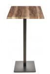 Mesa BEVERLY, alta, base de 110 cms y tapa de 70x70 cms. Color a elegir, Tableros de 70x70 cms: WER-WOODART, INDIAN SHESMAN 4525, Base BEVERLY, altura 110 cms: Negra