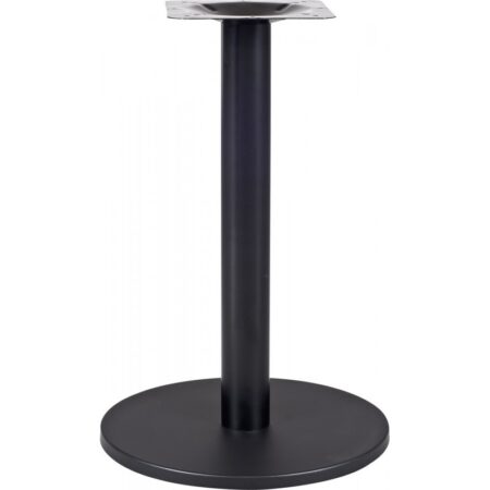 Mesa BOHEME, negra, base de 72 cms y  tapa de 70 x 70 cms. Color a elegir, Tableros de 70x70 cms: WERZALIT SM - TRAVERTINO 034