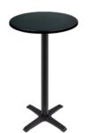 Mesa CARIBE, alta, negra, base de 110 cms y tapa de 60 cms. Color a elegir, Tableros de 60 cms: WER-UNIART, NEGRO 3190