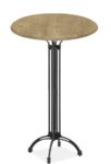Mesa EIFFEL NEW, alta, aluminio, 4 pies, negra, base de 108 cms y tapa 60 cms. Color a elegir, Tableros de 60 cms: WER-WOODART, AVALON PINE 4729