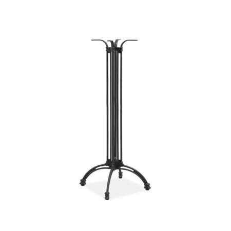 Mesa EIFFEL NEW, alta, aluminio, 4 pies, negra, base de 108 cms y tapa 60 cms. Color a elegir, Tableros de 60 cms: WERZALIT ALEMANIA - TRAVERTINO 034