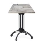 Mesa EIFFEL NEW, aluminio, 4 pies, negra, base de 70 cms y tapa 60 x 60 cms. Color a elegir, Tableros de 60x60 cms: WER-FANTASY, WHITE BLOCK 7537