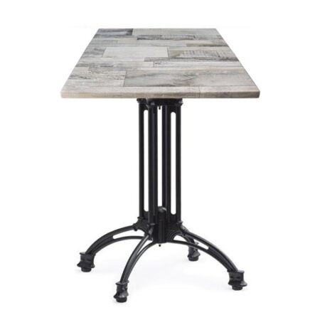 Mesa EIFFEL NEW, aluminio, 4 pies, negra, base de 70 cms y tapa 60 x 60 cms. Color a elegir, Tableros de 60x60 cms: WER-FANTASY, WHITE BLOCK 7537