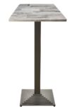 Mesa ELBA, alta, negra, base de 110 cms y tapa de 60 x 60 cms. Color a elegir, Tableros de 60x60 cms: WER-FANTASY, WHITE BLOCK 7537