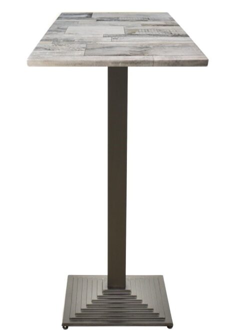 Mesa ELBA, alta, negra, base de 110 cms y tapa de 60 x 60 cms. Color a elegir, Tableros de 60x60 cms: WER-FANTASY, WHITE BLOCK 7537