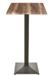 Mesa ELBA, alta, negra, base de 110 cms y tapa de 70 x 70 cms. Color a elegir, Tableros de 70x70 cms: WER-WOODART, INDIAN SHESMAN 4525
