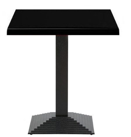 Mesa ELBA, negra, base de 72 cms y tapa de 60 x 60 cms. Color a elegir, Tableros de 60x60 cms: WER-UNIART, NEGRO 3190