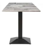 Mesa ELBA, negra, base de 72 cms y tapa de 70 x 70 cms. Color a elegir, Tableros de 70x70 cms: WER-FANTASY, WHITE BLOCK 7537