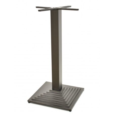 Mesa ELBA, negra, base de 72 cms y tapa de 70 x 70 cms. Color a elegir, Tableros de 70x70 cms: COMPACTO, AVALON PINE 4729, TAVILO (69x69 cms)