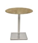 Mesa IPANEMA, acero inoxidable, base de 72 cms y tapa 60 cms. Color a elegir, Tableros de 60 cms: WER-WOODART, AVALON PINE 4729