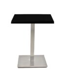 Mesa IPANEMA, acero inoxidable, base de 72 cms y tapa 60 x 60 cms. Color a elegir, Tableros de 60x60 cms: WER-UNIART, NEGRO 3190