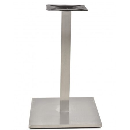 Mesa IPANEMA, acero inoxidable, base de 72 cms y tapa 70 x 70 cms. Color a elegir, Tableros de 70x70 cms: WERZALIT SM - BLANCO 01