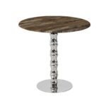 Mesa KARNAK, acero inox., tapa de 70 cms. Color a elegir, Tableros de 70 cms: WER-WOODART, MARCAIBO 4614