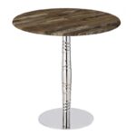 Mesa LUXOR, acero inox., tapa de 60 cms. Color a elegir, Tableros de 60 cms: WER-WOODART, MARACAIBO 4614