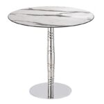 Mesa LUXOR, acero inox., tapa de 70 cms. Color a elegir, Tableros de 70 cms: COMPACTO, MÁRMOL AFYON 5657, TAVILO (69 cms)
