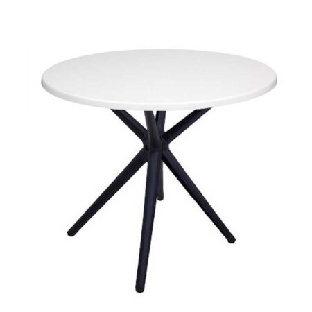 Mesa OASIS, negra, base de 72 cms y tapa de 70 cms. Color a elegir, Tableros de 70 cms: WER-UNIART, BLANCO 3101
