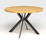 Mesa OLITE 120R, metal, madera, 120 cms de diámetro