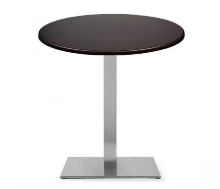 Mesa RHIN, acero inoxidable, base de 73 cms y tapa 60 cms. Color a elegir, Tableros de 60 cms: WER-UNIART, NEGRO 3190