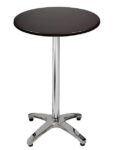 Mesa ROMA, alta, aluminio, 4 radios, base de 112 cms y tapa 60 cms. Color a elegir, Tableros de 60 cms: WER-UNIART, NEGRO 3190