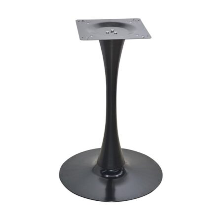 Mesa TULIP, base de 70 cms y tapa de 70 x 70 cms. Color a elegir, Tableros de 70x70 cms: WERZALIT SM - FINDUS GRAU 296, Base TULIP altura 70 cms: Negra