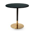 Mesa VERSALLES NEW, dorada y negra, base de 72 cms y tapa de 60 cms. Color a elegir, Tableros de 60 cms: WER-UNIART, NEGRO 3190