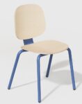 Silla COLMAR, apilable, azul, contrachapado revestido con HPL, color natural