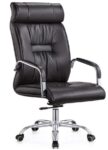 Sillón de oficina FLANDES, alto, regulación de altura, basculante, similpiel negra