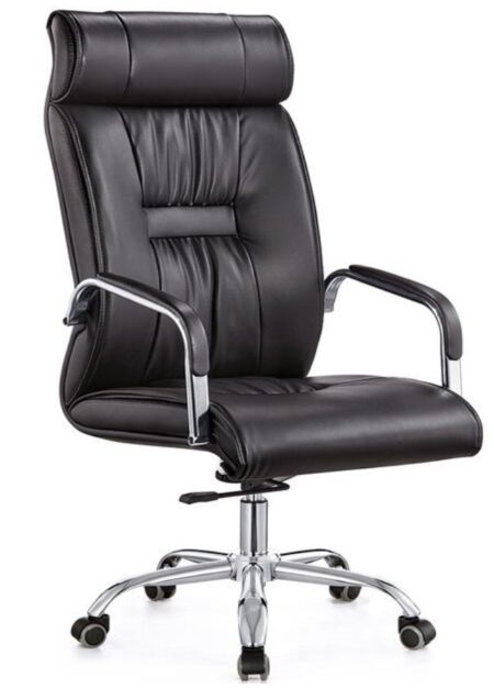 Sillón de oficina FLANDES, alto, regulación de altura, basculante, similpiel negra