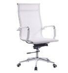 Sillón de oficina IGOR, alto, regulación de altura, basculante profundo, malla blanca