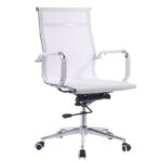 Sillón de oficina IGOR, giratorio, regulación de altura, basculante profundo, malla blanca