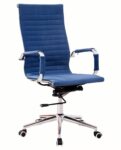 Sillón de oficina OLIVER, alto, regulación de altura, basculante profundo, tejido azul 19